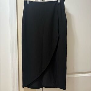 Abercrombie & Fitch Black Midi Slit Skirt